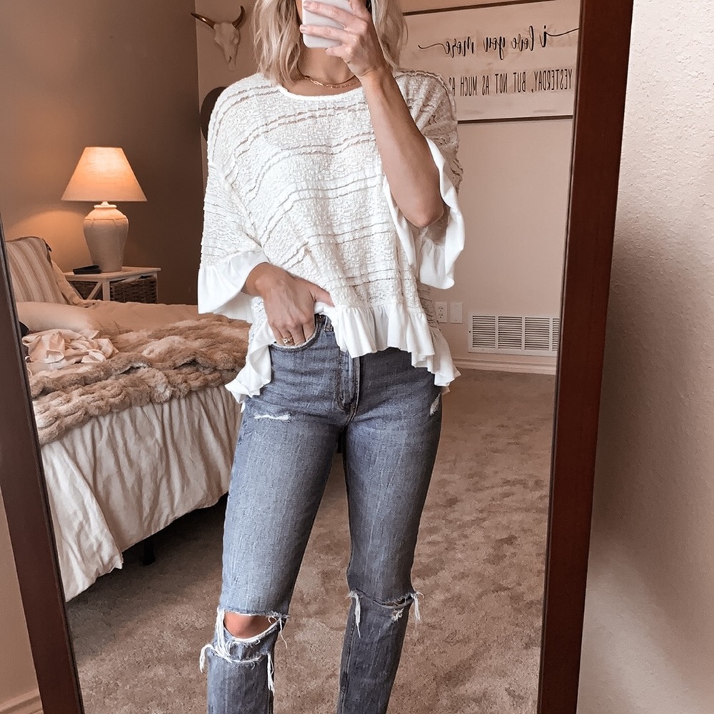 White Frill Top